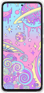 Силикон с усиленными углами чехол Розовая галактика для Xiaomi Redmi Note 14 4G - 4146sp-3903 изображение 