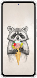 Силикон с усиленными углами чехол Енотик с мороженым для Xiaomi Redmi Note 14 4G - 4602sp-3903 изображение 