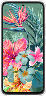 Силикон с усиленными углами чехол Тропические цветы v1 для Xiaomi Redmi Note 14 4G - 4667sp-3903 изображение 