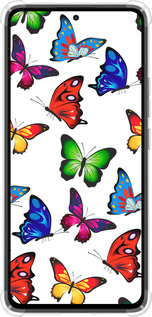 Силикон с усиленными углами чехол Красочные мотыльки для Xiaomi Redmi Note 14 4G - 4761sp-3903 изображение 