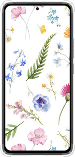 Силикон с усиленными углами чехол Цветочный фон v2 для Xiaomi Redmi Note 14 4G - 5472sp-3903 изображение 