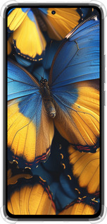 Силикон с усиленными углами чехол Желто-голубые бабочки для Xiaomi Redmi Note 14 4G - 6046sp-3903 изображение 