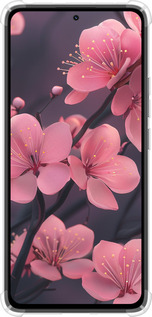 Силикон с усиленными углами чехол Пурпурная сакура для Xiaomi Redmi Note 14 4G - 6075sp-3903 изображение 