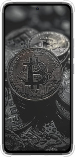Силикон с усиленными углами чехол Black Bitcoin для Xiaomi Redmi Note 14 4G - 6090sp-3903 изображение 