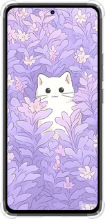 Силикон с усиленными углами чехол Котик в цветах для Xiaomi Redmi Note 14 4G - 6390sp-3903 изображение 