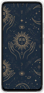 Силикон с усиленными углами чехол Celestial Harmony: Sun & Moon Gold Mystic Pattern для Xiaomi Redmi Note 14 4G - 6778sp-3903 изображение 