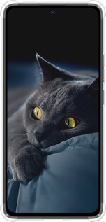 Силикон с усиленными углами чехол Дымчатый кот для Xiaomi Redmi Note 14 4G - 825sp-3903 изображение 