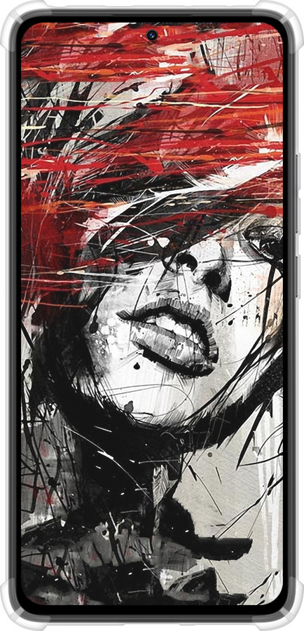 Силикон с усиленными углами чехол Лицо девушки для Xiaomi Redmi Note 14 4G - 1162sp-3903 изображение 