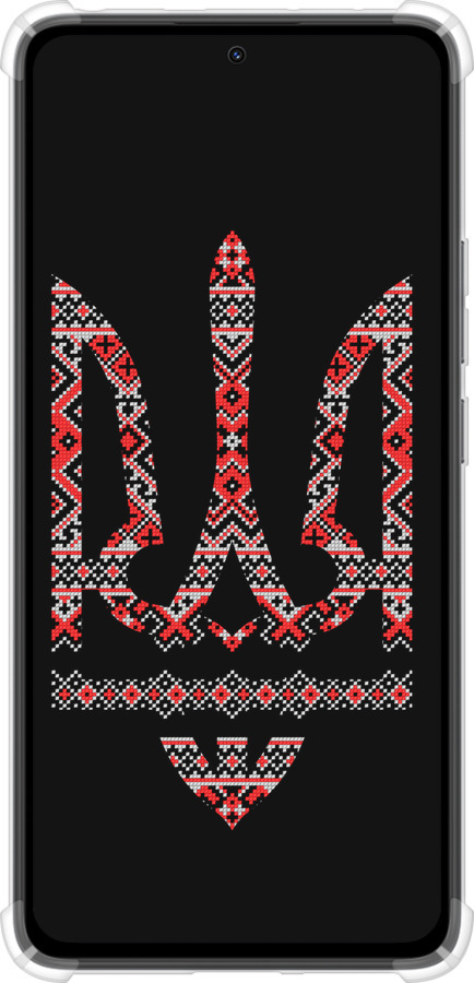 Силикон с усиленными углами чехол Герб - вышиванка на черном фоне для Xiaomi Redmi Note 14 4G - 1196sp-3903 изображение 