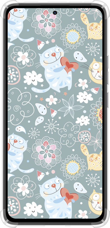 Силикон с усиленными углами чехол Котята v3 для Xiaomi Redmi Note 14 4G - 1223sp-3903 изображение 