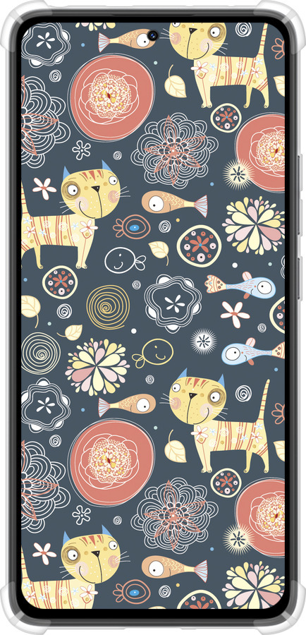 Силикон с усиленными углами чехол Котята v4 для Xiaomi Redmi Note 14 4G - 1224sp-3903 изображение 
