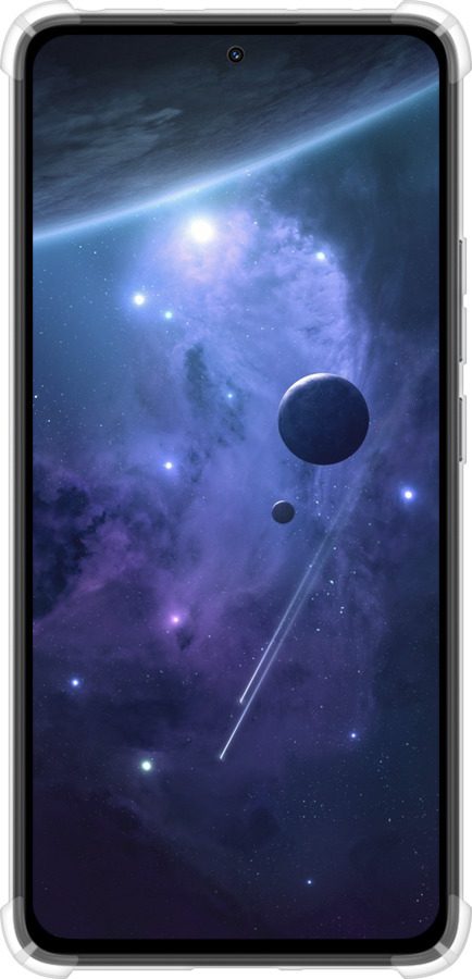 Силикон с усиленными углами чехол Планеты в синем космосе для Xiaomi Redmi Note 14 4G - 171sp-3903 изображение 