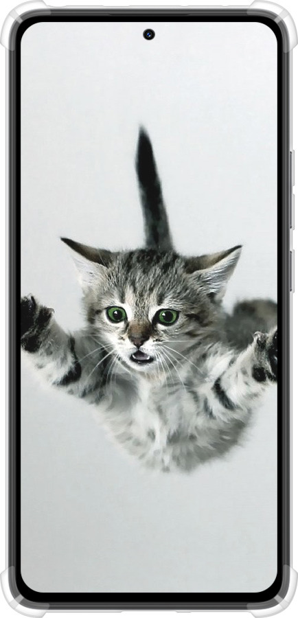 Силикон с усиленными углами чехол Летящий котёнок для Xiaomi Redmi Note 14 4G - 2322sp-3903 изображение 