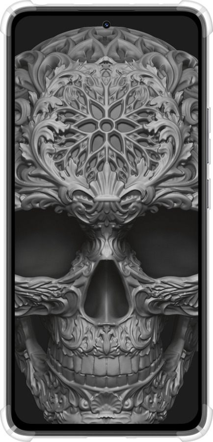 Силикон с усиленными углами чехол skull-ornament для Xiaomi Redmi Note 14 4G - 4101sp-3903 изображение 