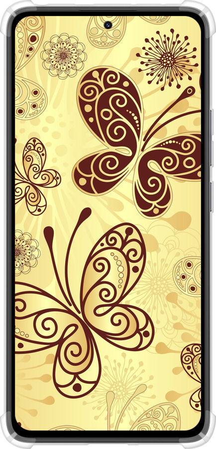 Силикон с усиленными углами чехол Красивые бабочки для Xiaomi Redmi Note 14 4G - 4170sp-3903 изображение 