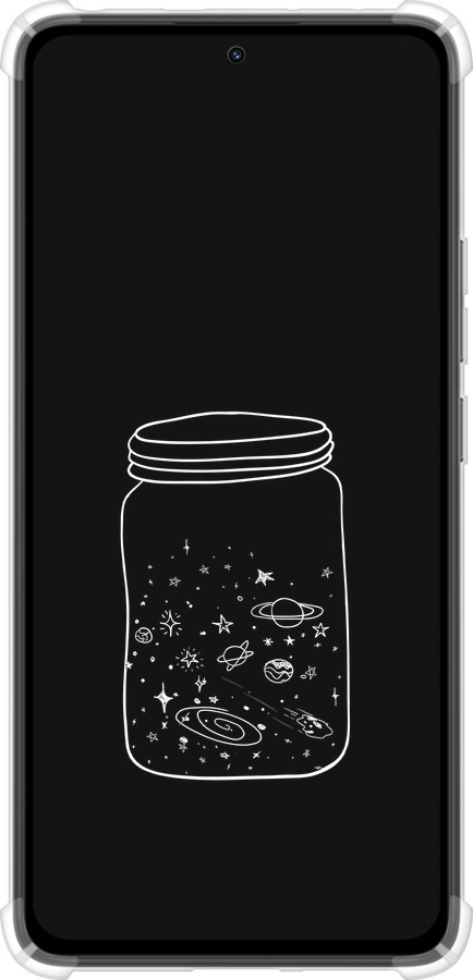 Силикон с усиленными углами чехол Космос в банке для Xiaomi Redmi Note 14 4G - 4297sp-3903 изображение 