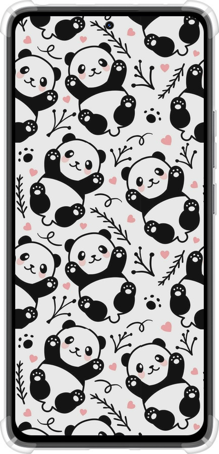 Силикон с усиленными углами чехол Панды для Xiaomi Redmi Note 14 4G - 4318sp-3903 изображение 