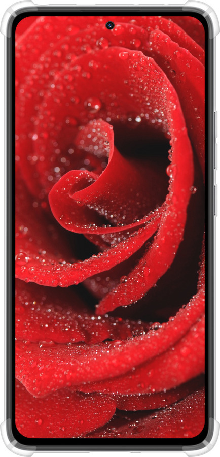Силіконовий протиударний с посиленими кутами чехол Червона троянда для Xiaomi Redmi Note 14 4G - 529sp-3903 изображение 