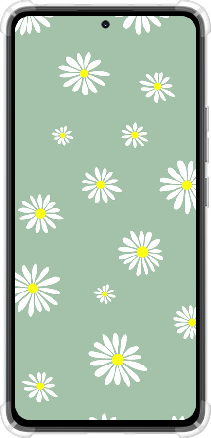 Силикон с усиленными углами чехол Ромашки v4 для Xiaomi Redmi Note 14 4G - 5603sp-3903 изображение 