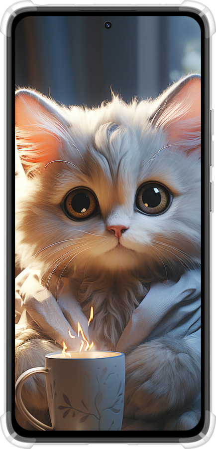 Силикон с усиленными углами чехол White cat для Xiaomi Redmi Note 14 4G - 5646sp-3903 изображение 
