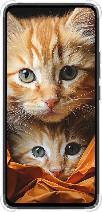 Силикон с усиленными углами чехол Котики 2 для Xiaomi Redmi Note 14 4G - 5664sp-3903 изображение 