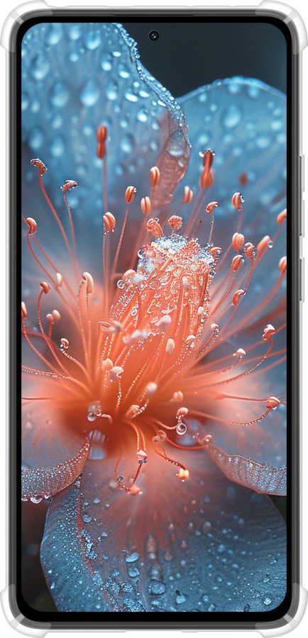 Силикон с усиленными углами чехол Роса на цветке для Xiaomi Redmi Note 14 4G - 6039sp-3903 изображение 