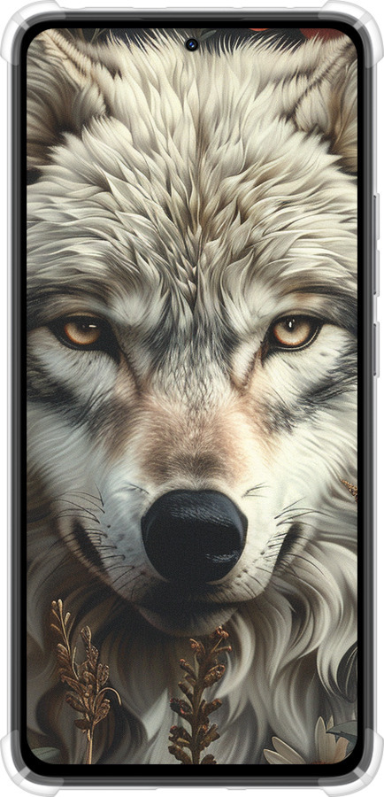 Силикон с усиленными углами чехол Волчий взгляд для Xiaomi Redmi Note 14 4G - 6066sp-3903 изображение 