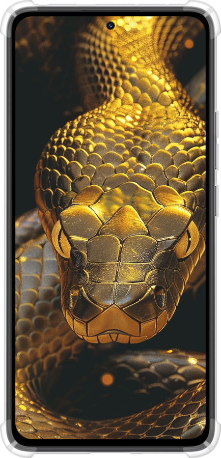 Силикон с усиленными углами чехол Golden snake для Xiaomi Redmi Note 14 4G - 6072sp-3903 изображение 