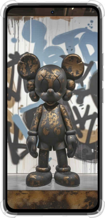 Силикон с усиленными углами чехол Bronze kaws v2 для Xiaomi Redmi Note 14 4G - 6098sp-3903 изображение 