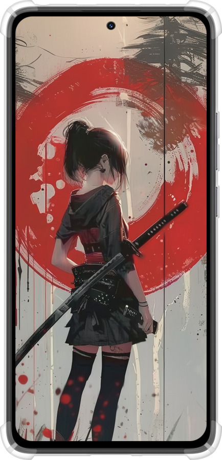 Силикон с усиленными углами чехол Сумерки воина: Танец с катаной для Xiaomi Redmi Note 14 4G - 6123sp-3903 изображение 