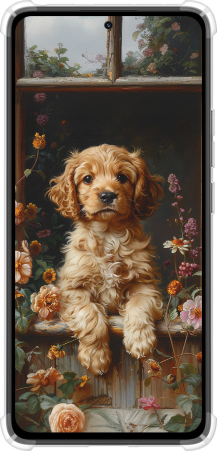 Силикон с усиленными углами чехол Щенок cocker spaniel для Xiaomi Redmi Note 14 4G - 6136sp-3903 изображение 