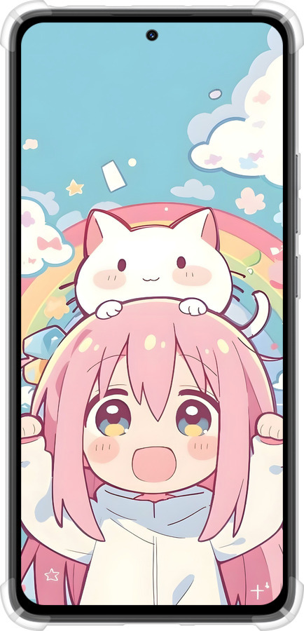 Силикон с усиленными углами чехол Девочка аниме радуга для Xiaomi Redmi Note 14 4G - 6304sp-3903 изображение 