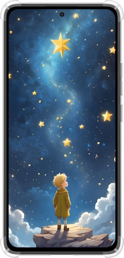 Силикон с усиленными углами чехол Маленький принц для Xiaomi Redmi Note 14 4G - 6326sp-3903 изображение 