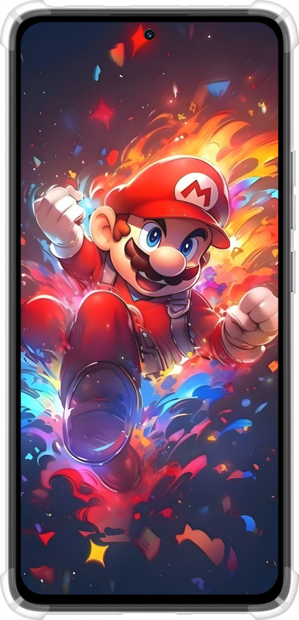 Силикон с усиленными углами чехол Супер Марио для Xiaomi Redmi Note 14 4G - 6342sp-3903 изображение 