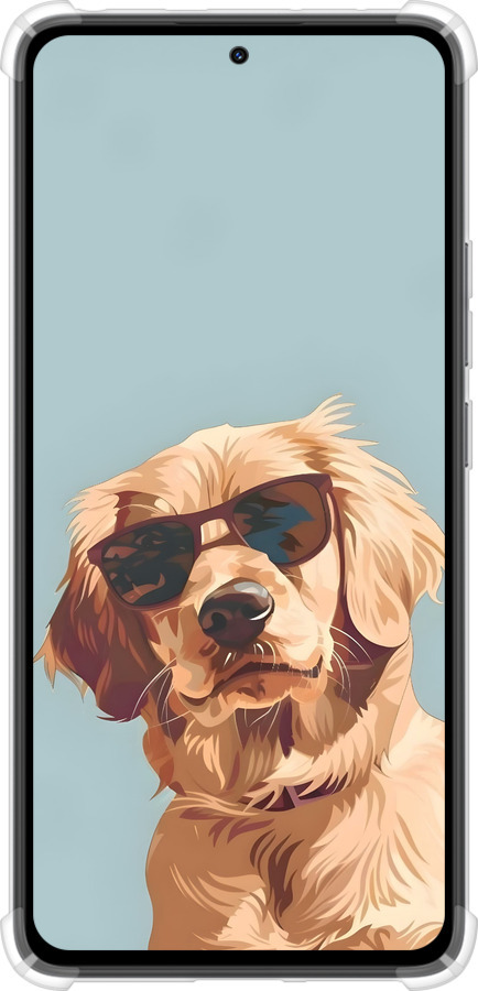 Силикон с усиленными углами чехол Пес в очках для Xiaomi Redmi Note 14 4G - 6381sp-3903 изображение 