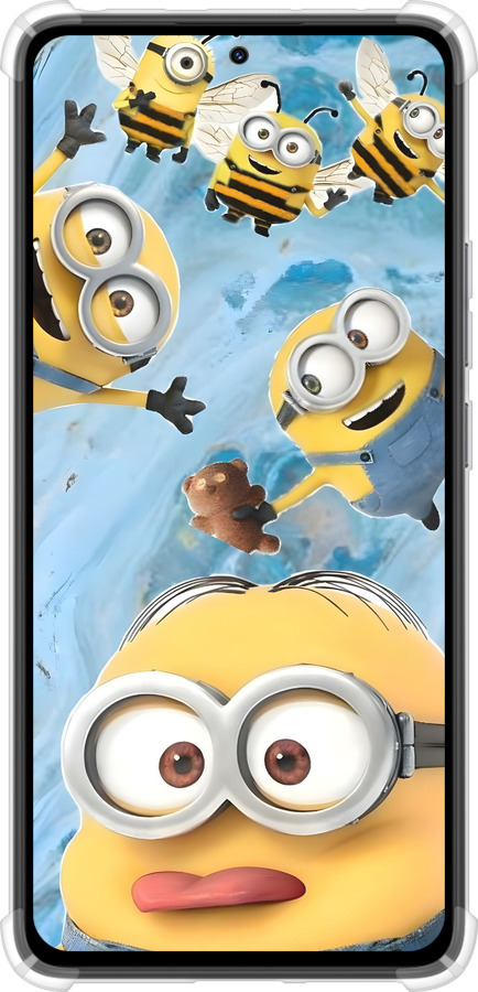 Силикон с усиленными углами чехол Миньоны для Xiaomi Redmi Note 14 4G - 6386sp-3903 изображение 