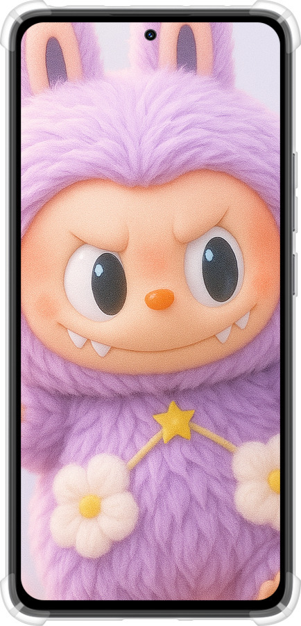 Силикон с усиленными углами чехол Лабубу для Xiaomi Redmi Note 14 4G - 6708sp-3903 изображение 