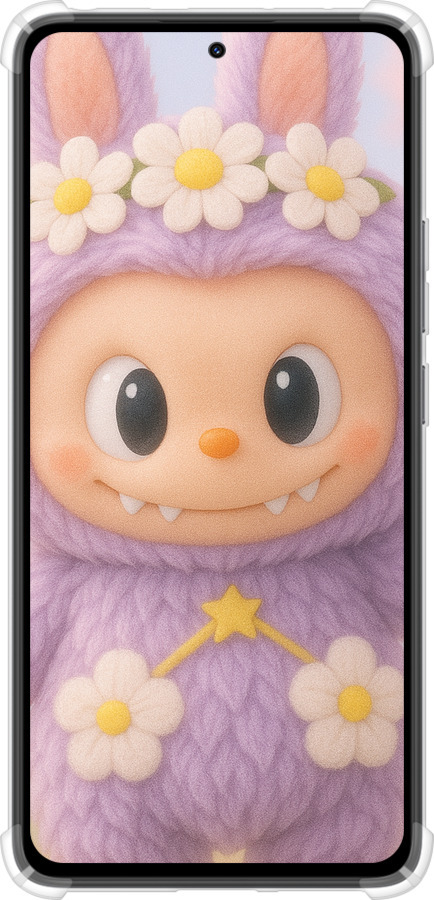 Силіконовий протиударний с посиленими кутами чехол Лабубу 1 для Xiaomi Redmi Note 14 4G - 6709sp-3903 изображение 