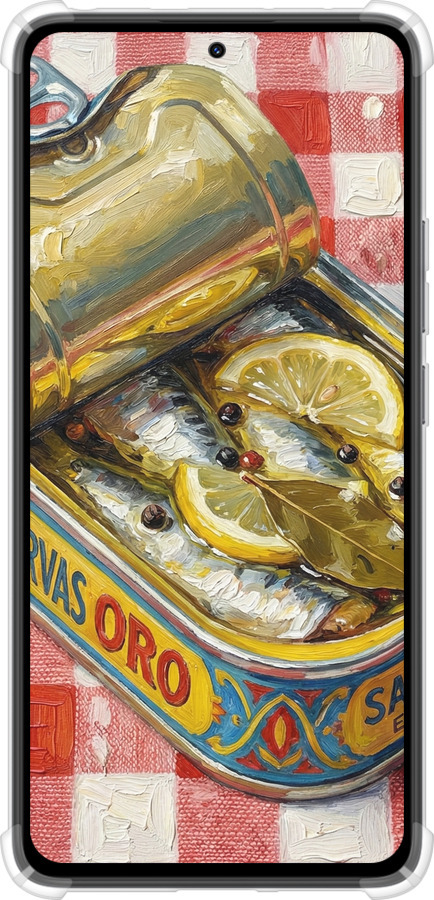 Силикон с усиленными углами чехол Vintage Sardine Tin Phone для Xiaomi Redmi Note 14 4G - 6772sp-3903 изображение 