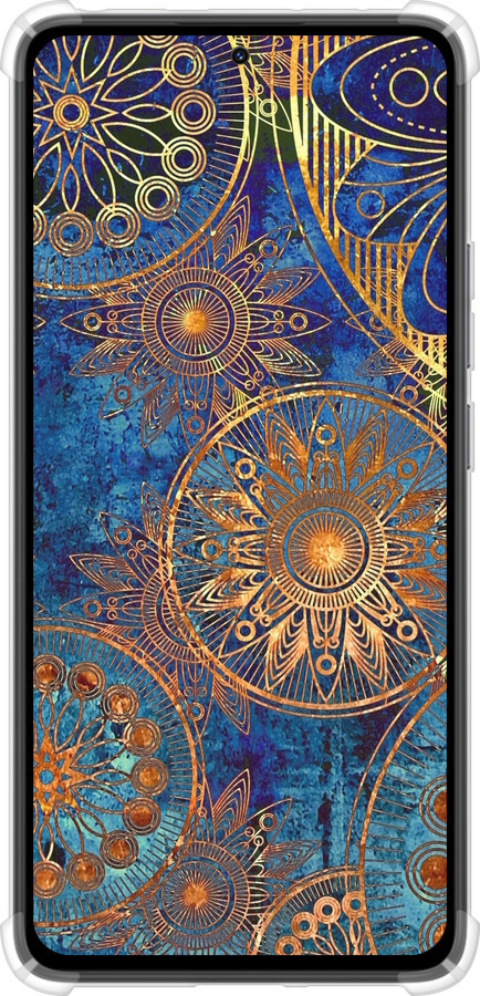 Силикон с усиленными углами чехол Золотой узор для Xiaomi Redmi Note 14 4G - 678sp-3903 изображение 