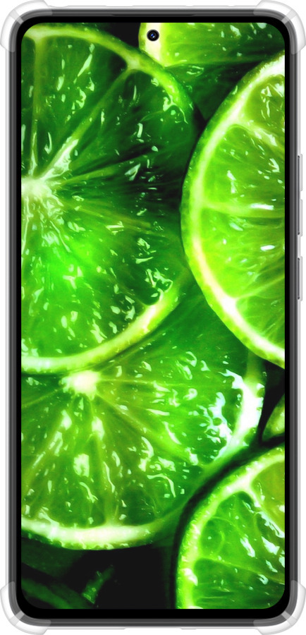 Силикон с усиленными углами чехол Зелёные дольки лимона для Xiaomi Redmi Note 14 4G - 852sp-3903 изображение 