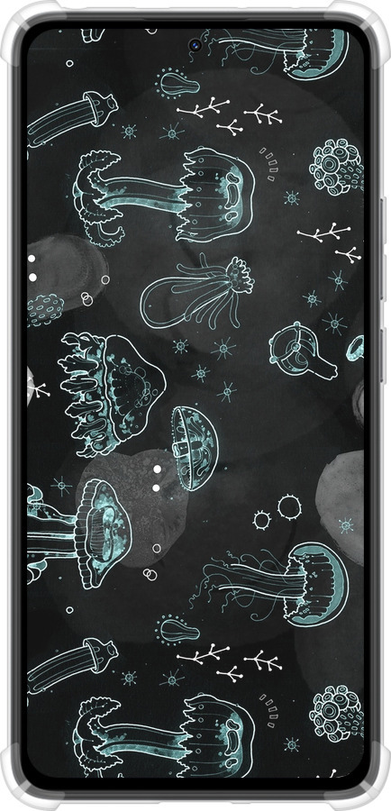 Силикон с усиленными углами чехол Медузы для Xiaomi Redmi Note 14 4G - 906sp-3903 изображение 