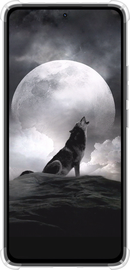 Силикон с усиленными углами чехол Воющий волк для Xiaomi Redmi Note 14 4G - 934sp-3903 изображение 