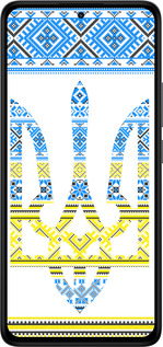Силиконовый чехол Герб - вышиванка желто-голубая для Xiaomi Redmi Note 14 4G - 1197u-3903 изображение 