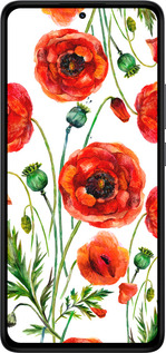 Силиконовый чехол Нарисованные маки для Xiaomi Redmi Note 14 4G - 4278u-3903 изображение 