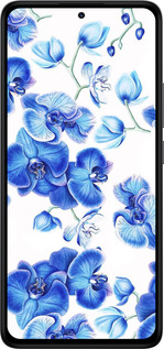 Силиконовый чехол Голубые орхидеи для Xiaomi Redmi Note 14 4G - 4406u-3903 изображение 