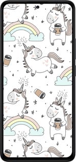 Силиконовый чехол Единорог и кофе для Xiaomi Redmi Note 14 4G - 4661u-3903 изображение 
