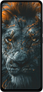 Силіконовий чехол Полум'яний лев для Xiaomi Redmi Note 14 4G - 6153u-3903 изображение 