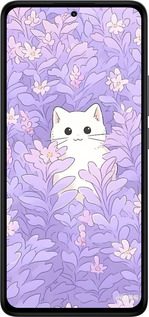 Силиконовый чехол Котик в цветах для Xiaomi Redmi Note 14 4G - 6390u-3903 изображение 