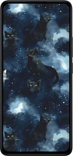 Силиконовый чехол Изображение Кошек с тёмной акварелью для Xiaomi Redmi Note 14 4G - 6521u-3903 изображение 